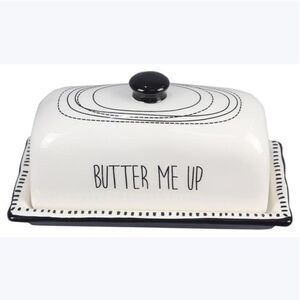 Farmhouse Butter Me Up Ceramic Butter Dish Whimsical Ditsy Country New Cottage